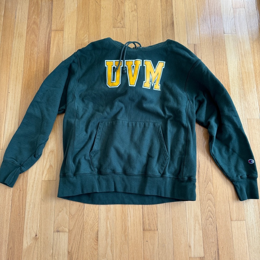 University of Vermont Champion Green and Yellow Hoodie XL